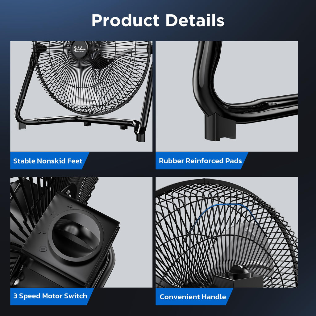 20 Inch 3-Speed Metal Industrial Floor Fan Z132541