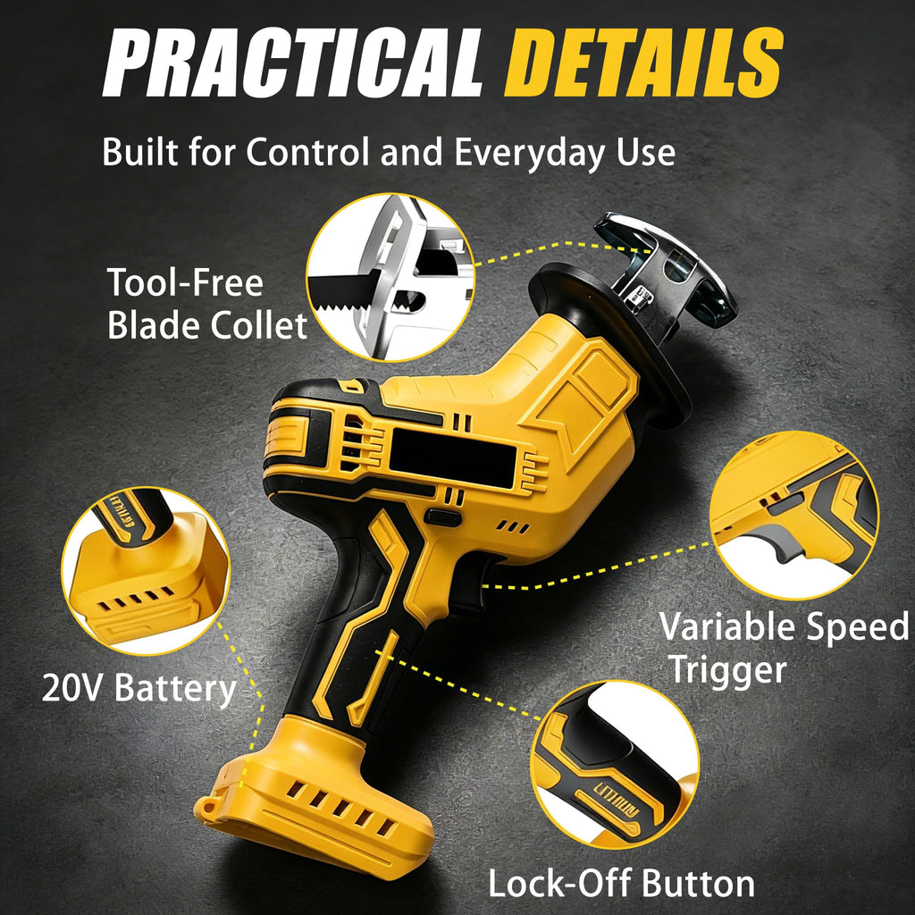 Cordless Reciprocating Saw 400W 3000RPM with 4 Saw Blades U568410