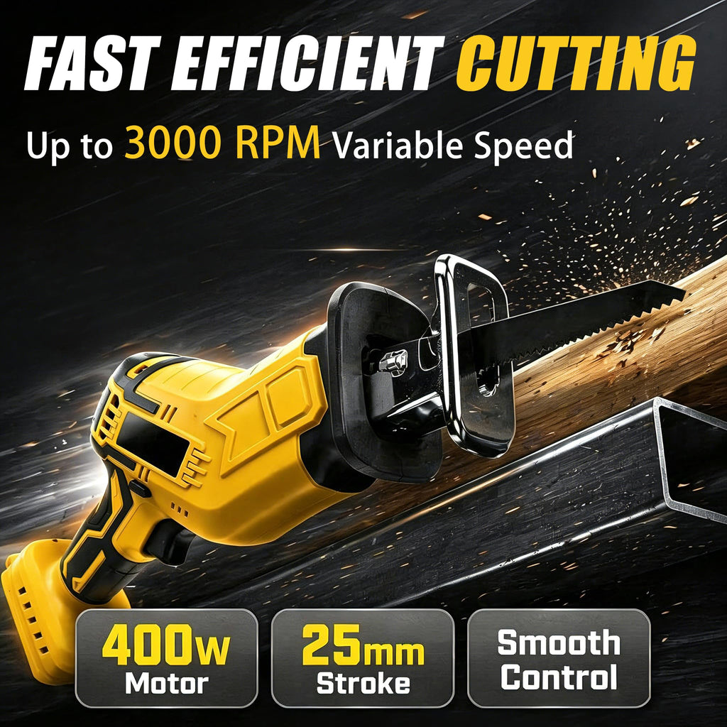 Cordless Reciprocating Saw 400W 3000RPM with 4 Saw Blades U568410