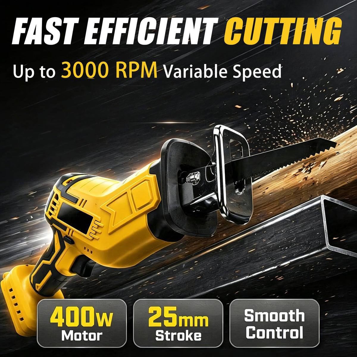 Cordless Reciprocating Saw 400W 3000RPM with 4 Saw Blades U568410