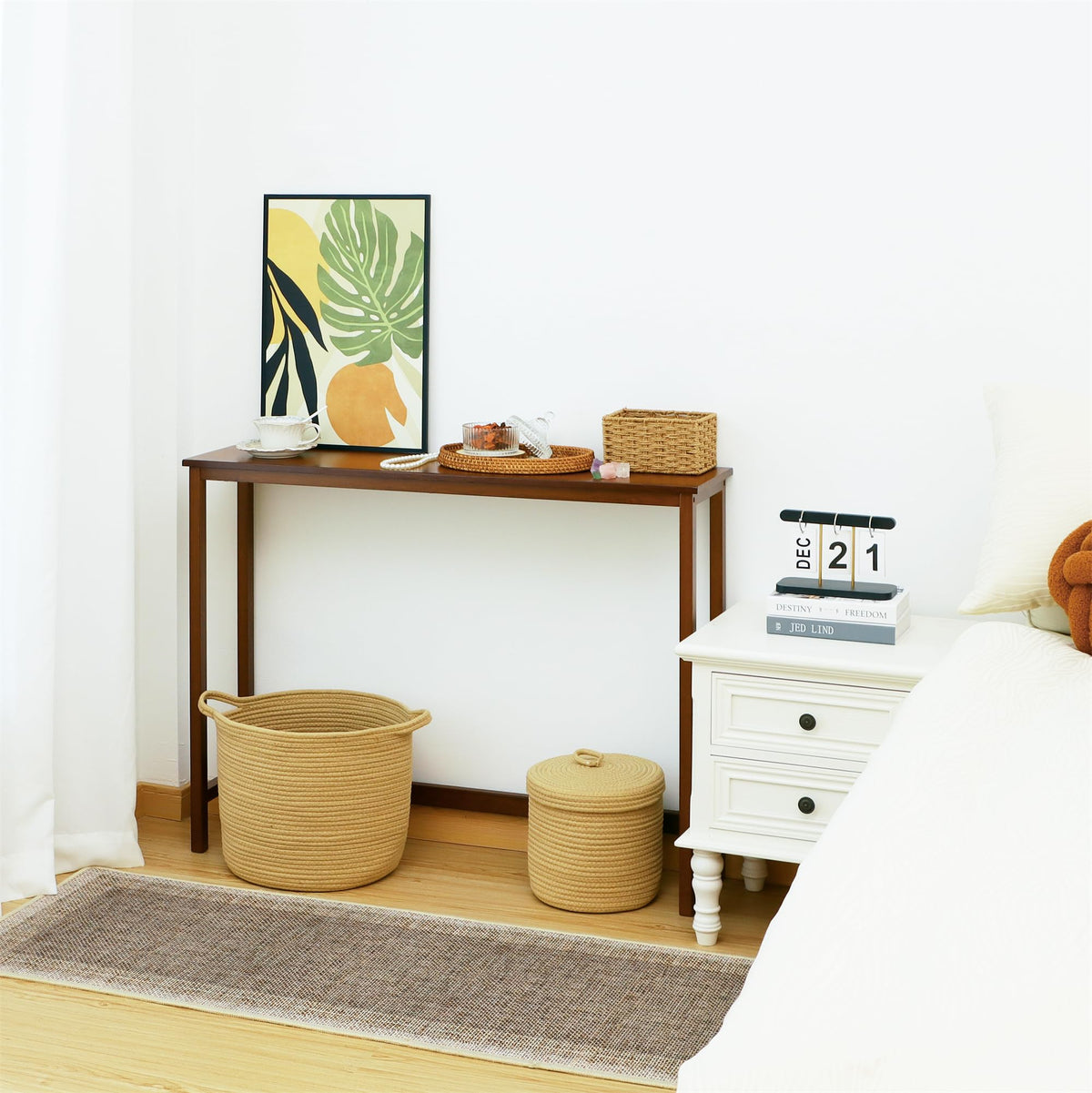 Bamboo Narrow Wood Console Table J73096