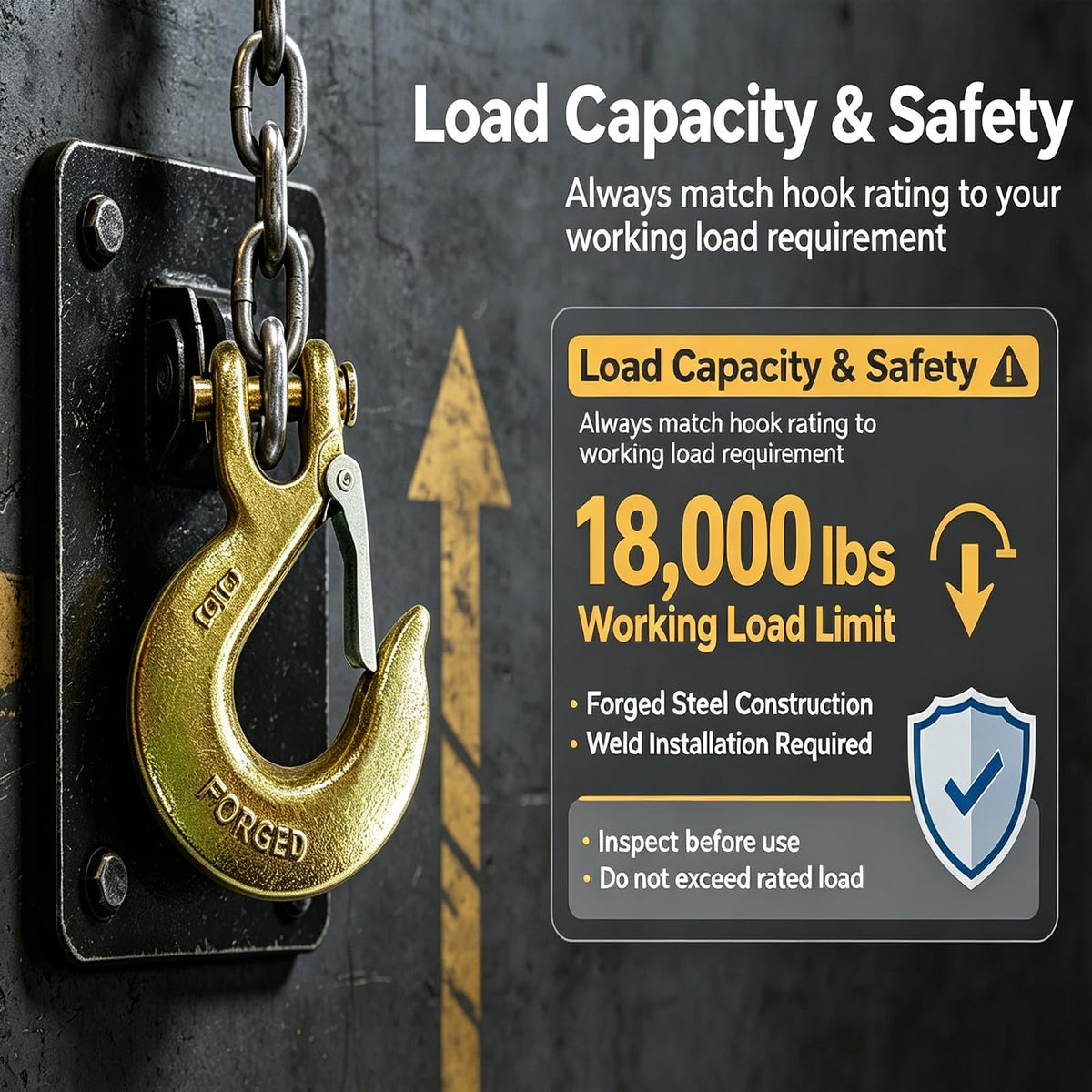 2 Pack 3/8 Inch Forged Steel Clevis Slip Hook with Safety Latch W16128