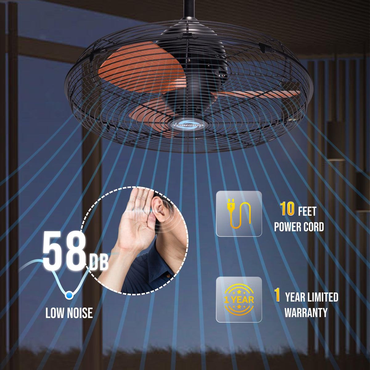 20-Inch Outdoor Ceiling Fan with Remote Control P89341