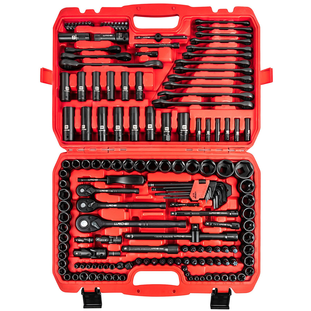 160Pc Mechanics Socket Set 1/2 1/4 3/8" Drive Metric L75538