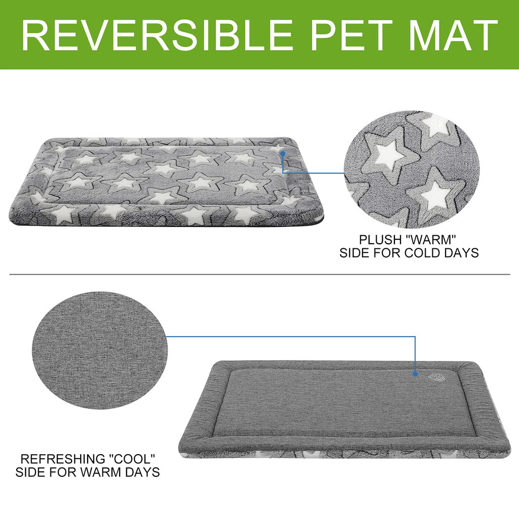 30"x20" Star Pattern Grey Dog Crate Pad M237481
