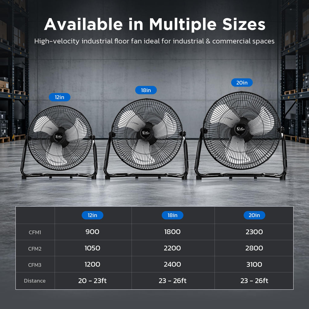 20 Inch 3-Speed Metal Industrial Floor Fan Z132541