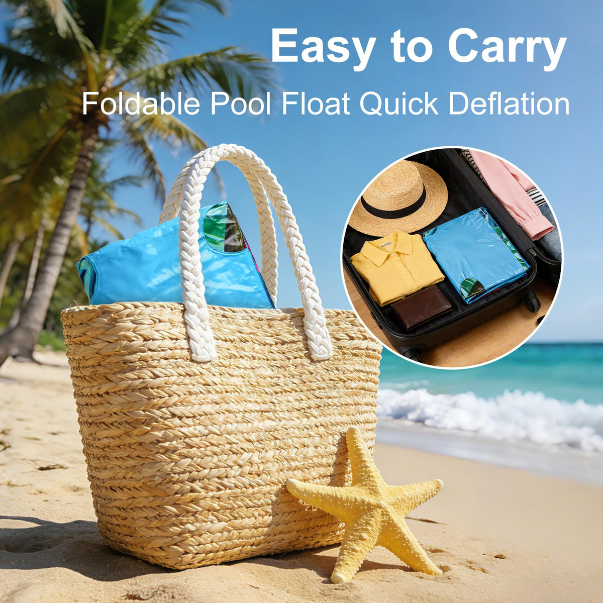 2 Pack Inflatable Pool Lounger with Headrest Drink Holder U887856