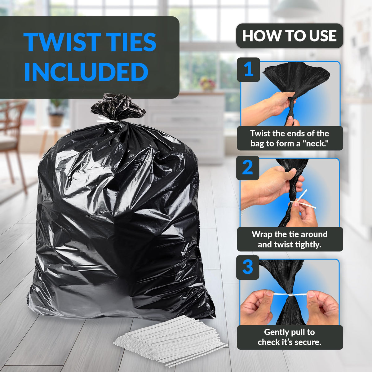 Black Heavy Duty Trash Bags 30 Count B95227
