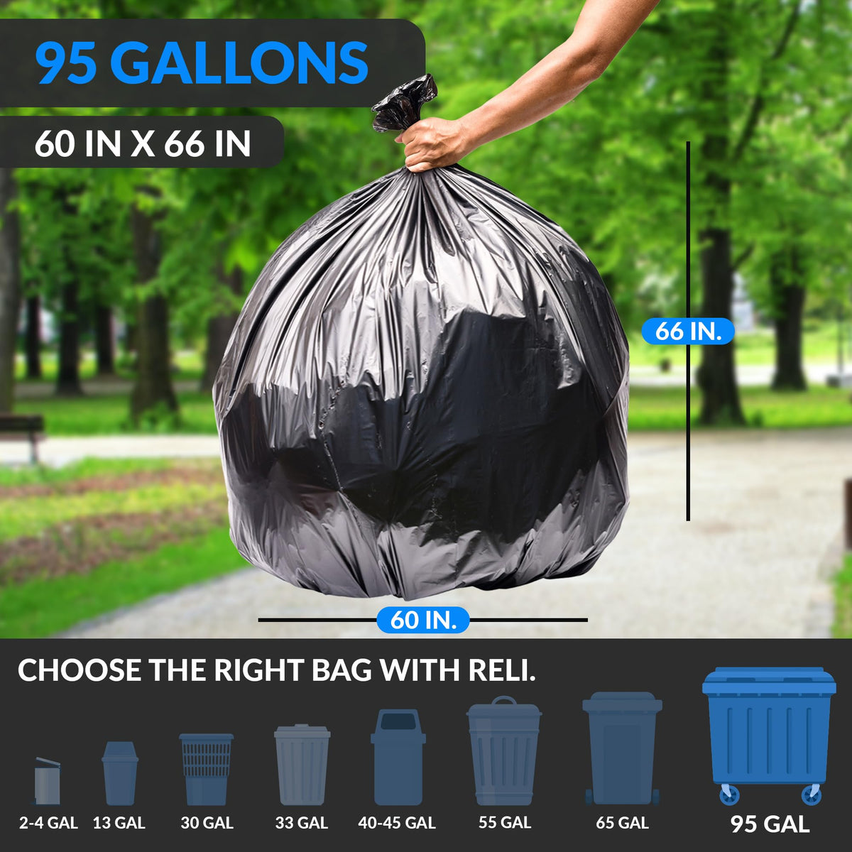 Black Heavy Duty Trash Bags 30 Count B95227