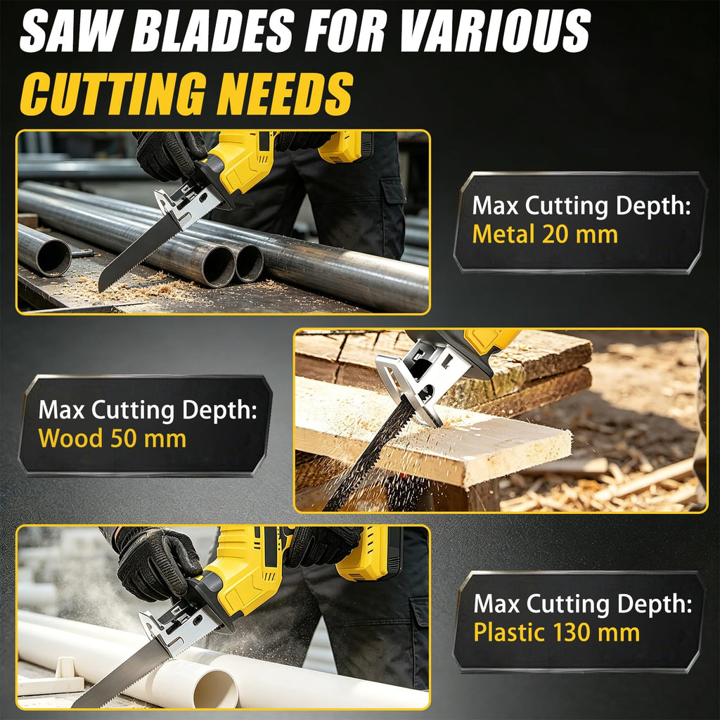 Cordless Reciprocating Saw 400W 3000RPM with 4 Saw Blades U568410