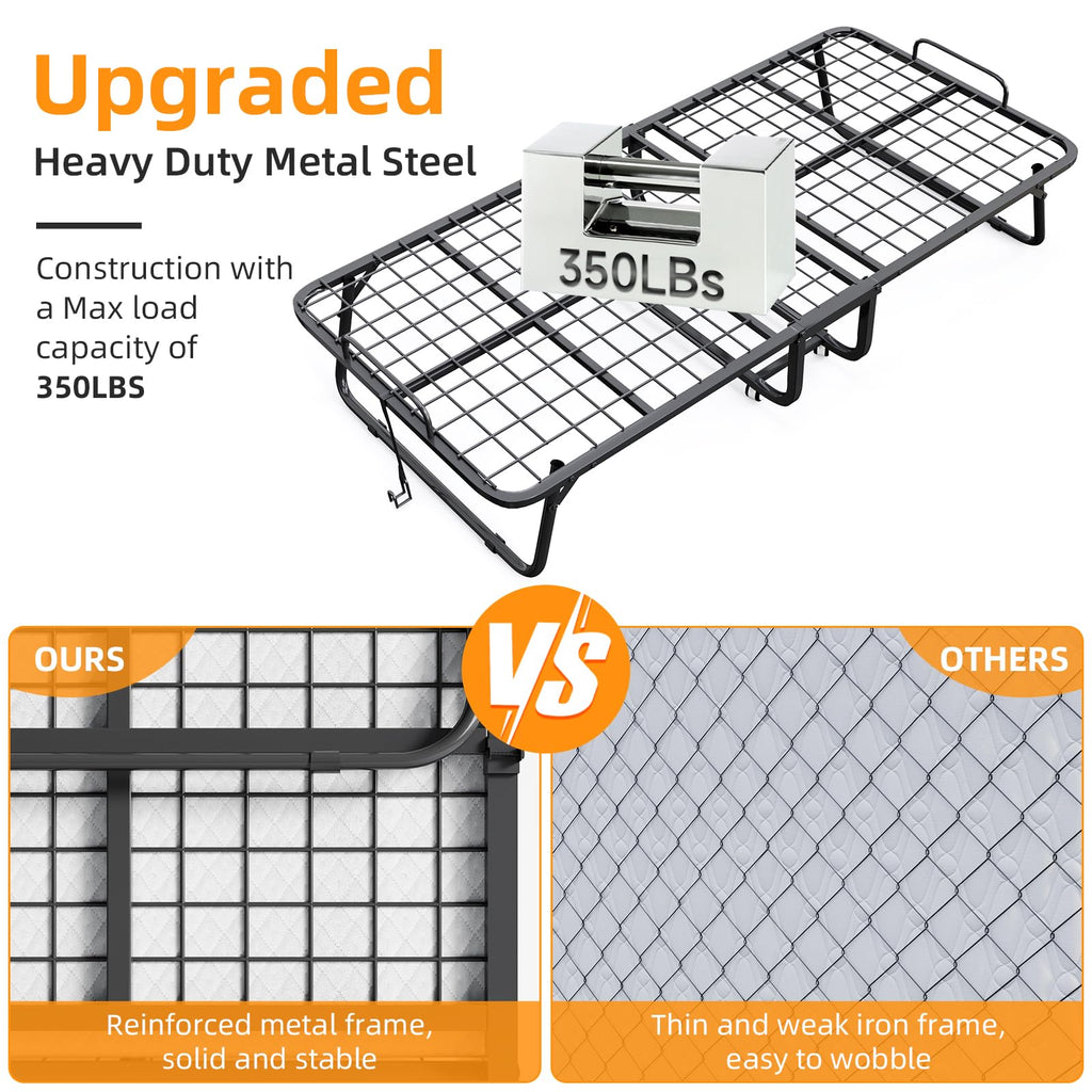 Folding Bed with Mattress 75 x 31 Inch Twin Size M6963