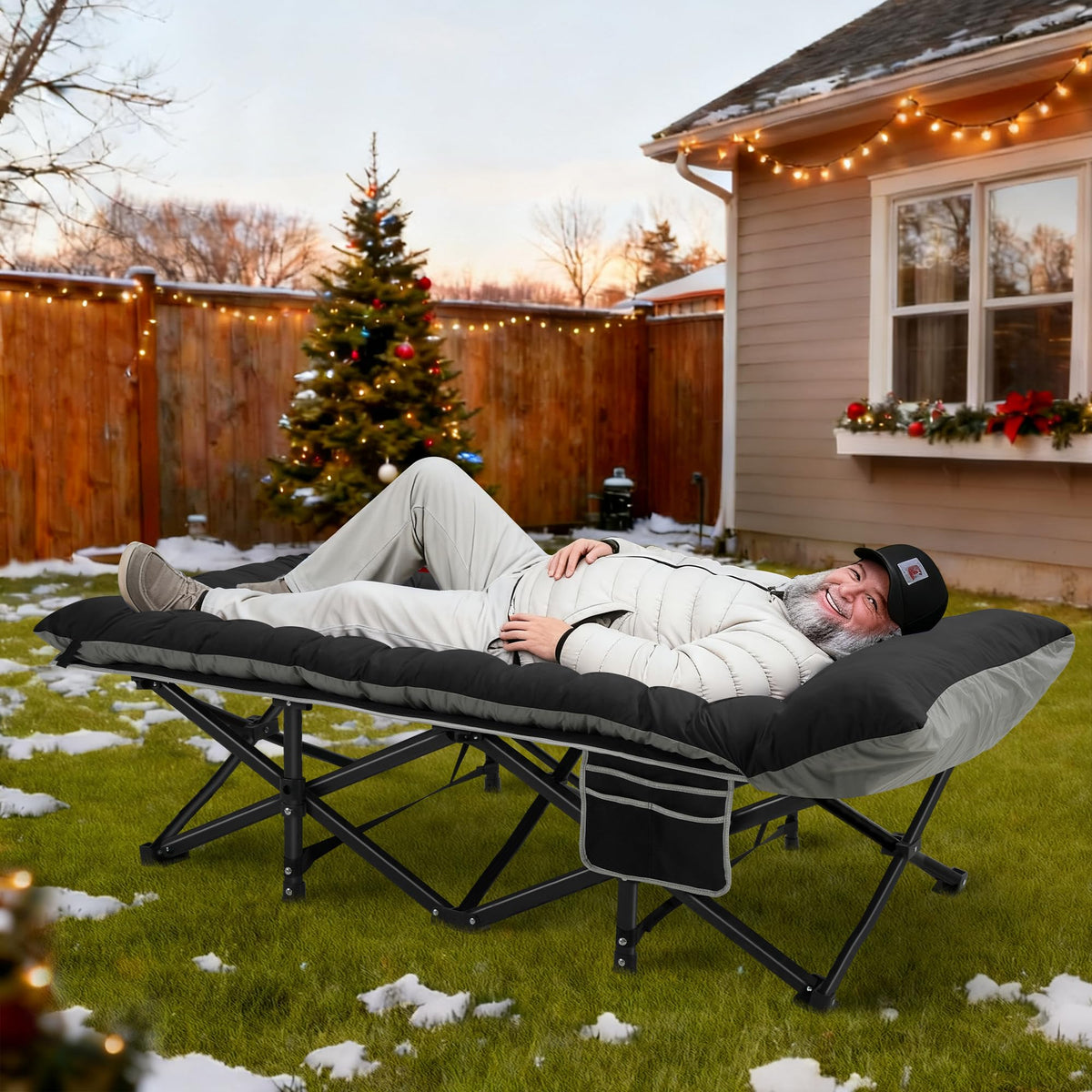 32" Extra Wide Camping Cot with Mattress N466