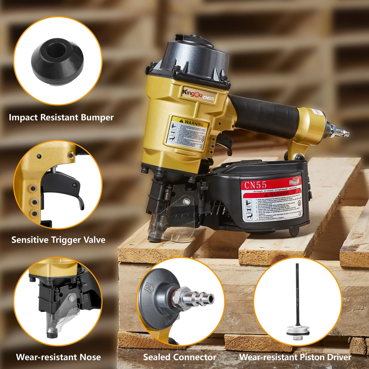 Coil Siding Nailer Gun with 1/4 NPT Air Connector K815093