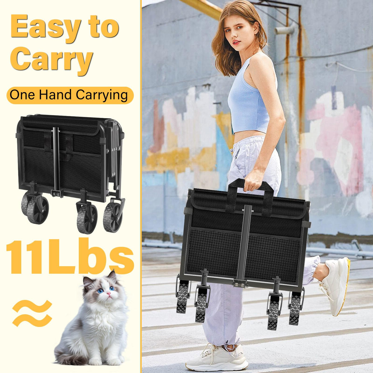 Collapsible Wagons Carts Foldable with Wheels A303221