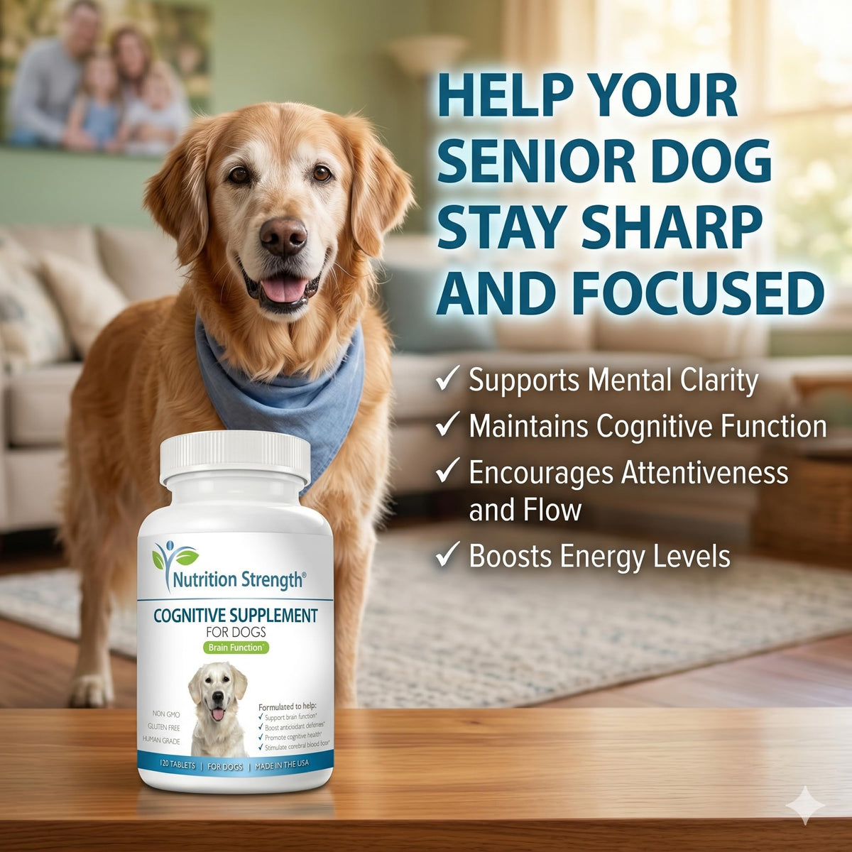 120 Chewable Tablets Cognitive Support Dog Supplement F947