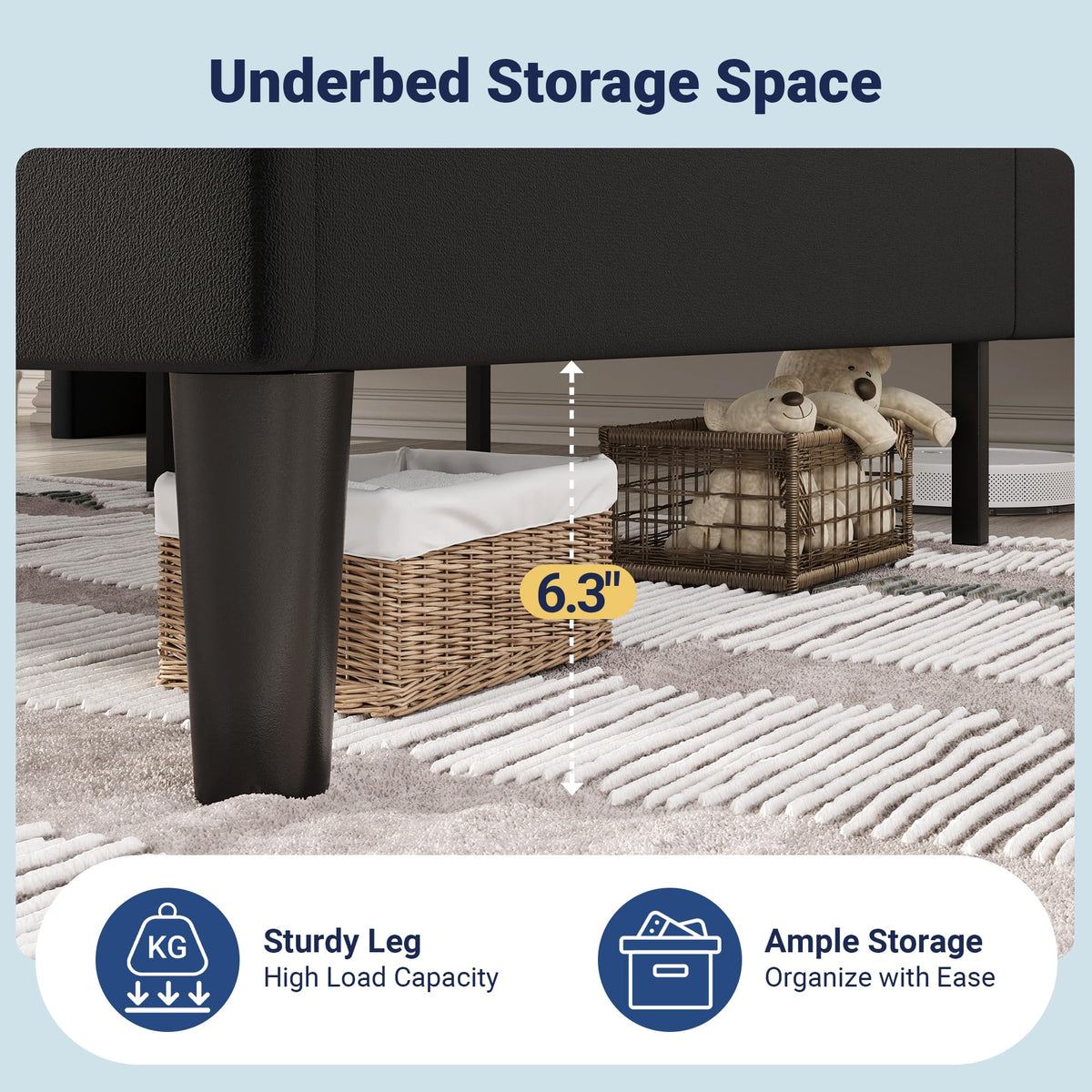Queen Size Black Velvet Bed Frame with Charging and Shelf Z901697