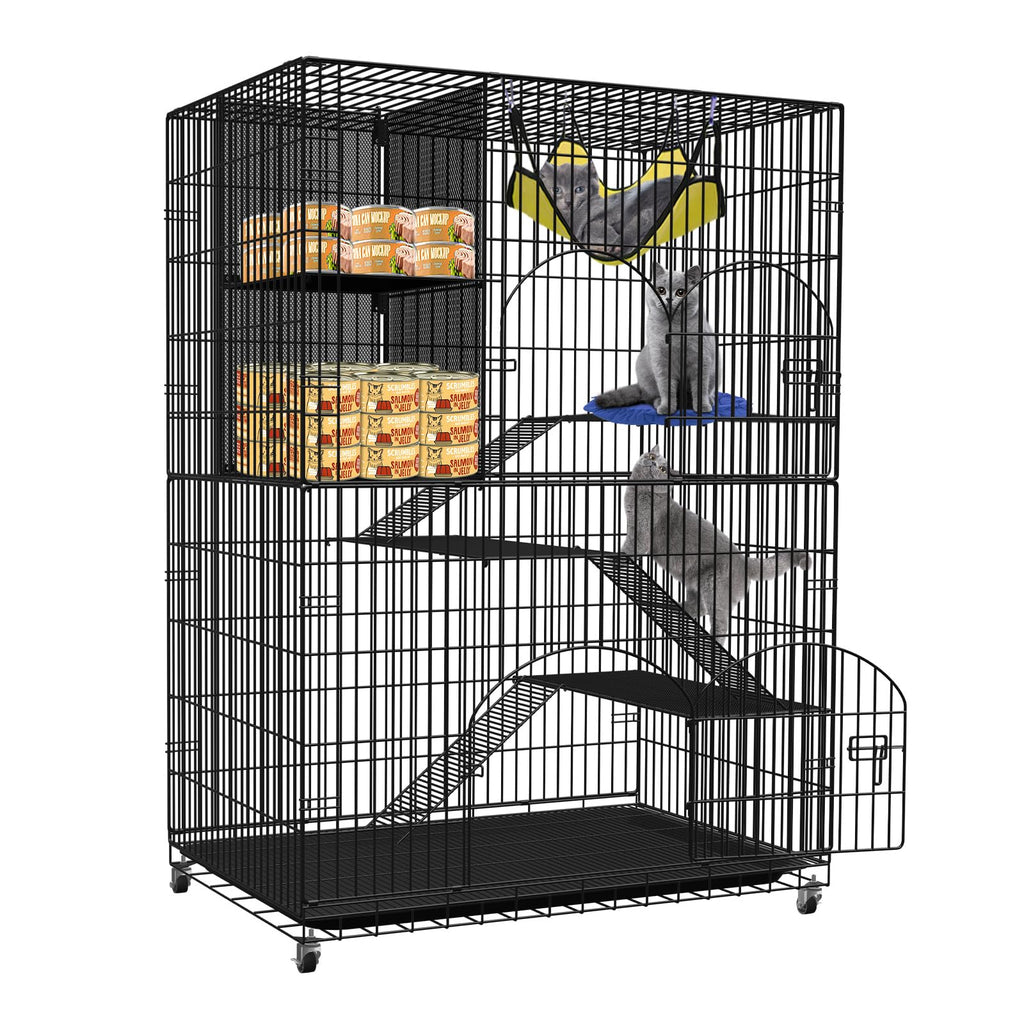 4-Tier Metal Cat Cage with Storage Cube D2945