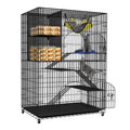 4-Tier Metal Cat Cage with Storage Cube D2945