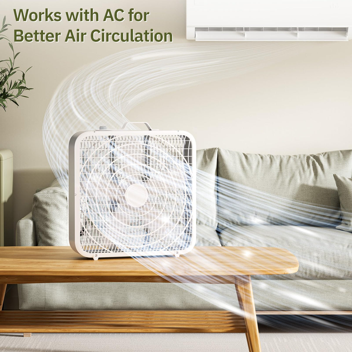 20” Box Floor Fan, 3-Speed White P81683
