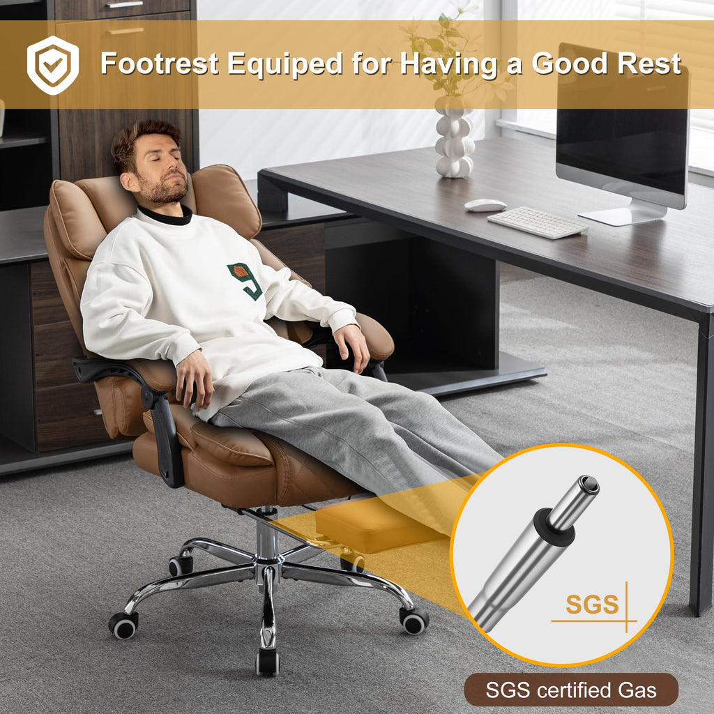 Heated Reclining Office Chair with Footrest T3365
