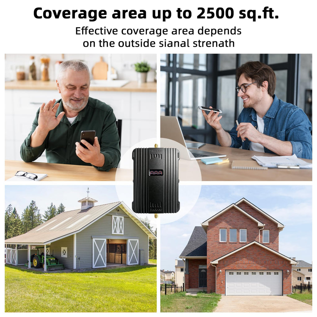 Cell Phone Booster 5G 4G LTE 3G Up to 3000Sq Ft W83342
