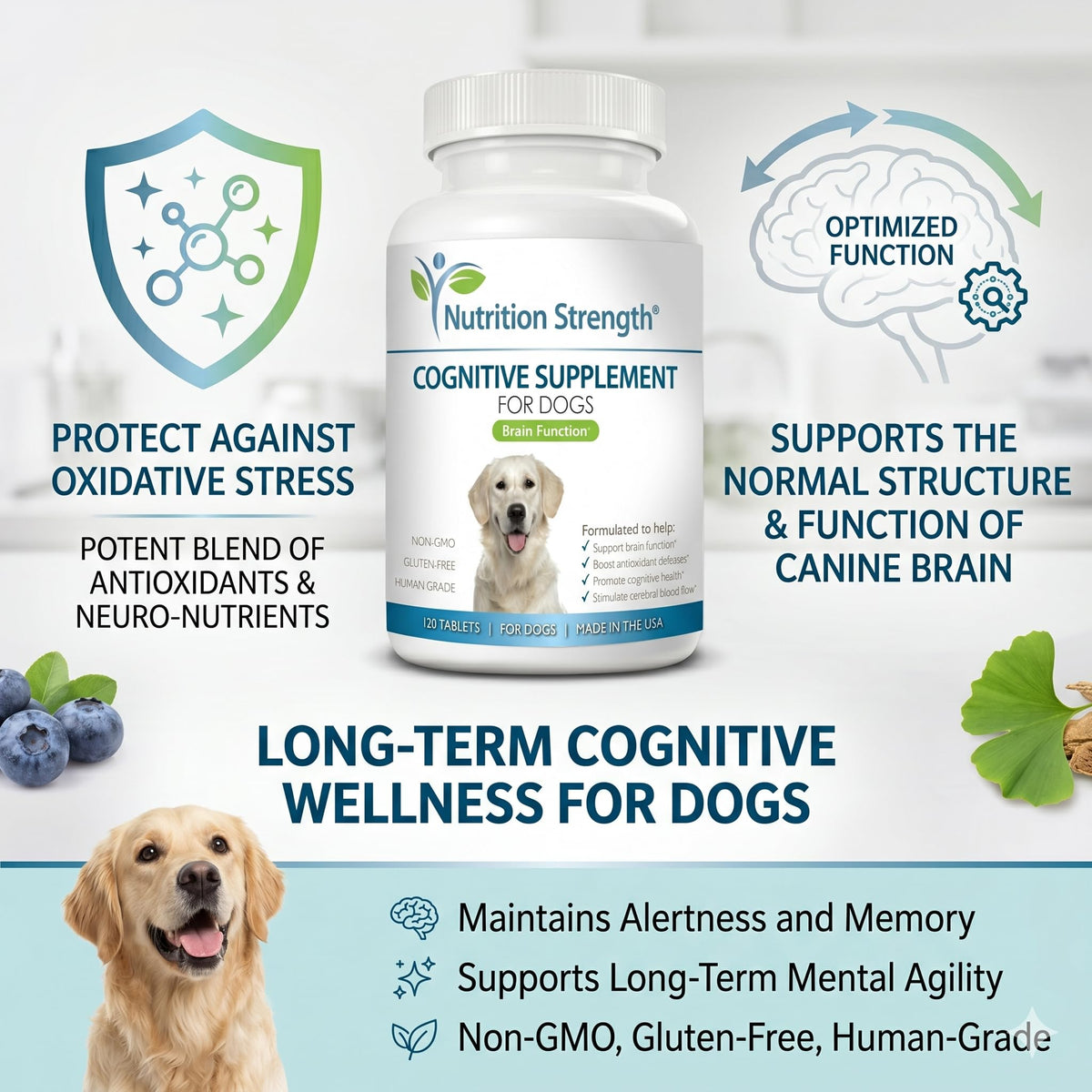 120 Chewable Tablets Cognitive Support Dog Supplement F947