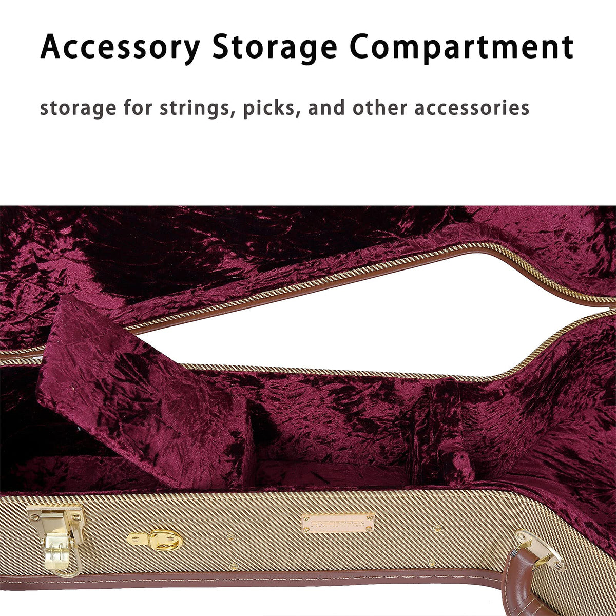Tweed Wood Case for 6 String Semi-Hollow Electric Guitars J867