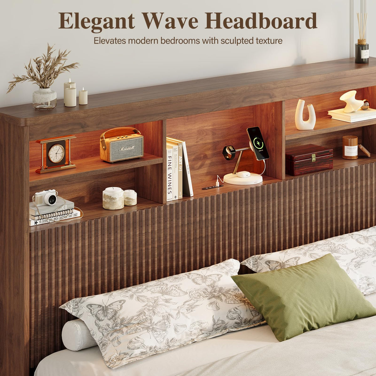 Queen Size Wood Bed Frame with 4 Storage Drawers C724