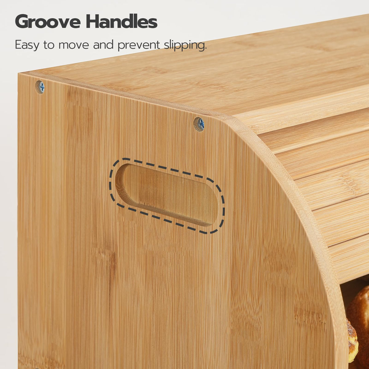 Bamboo 2 Tier Roll-Top Bread Box T1094