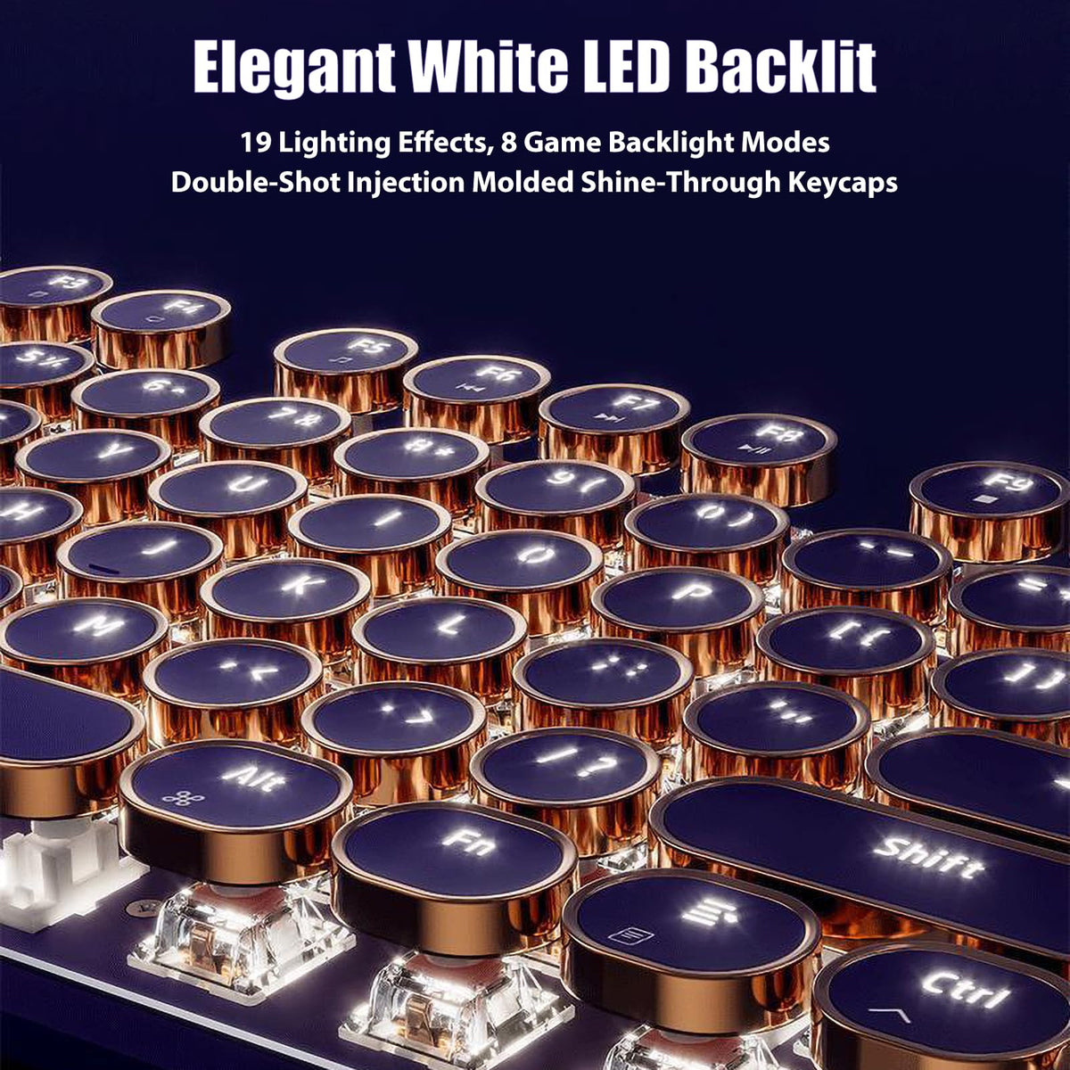 White LED Backlit Mechanical Gaming Keyboard S8943