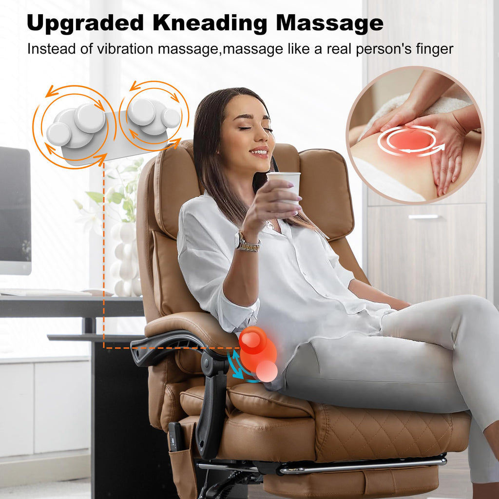 Heated Reclining Office Chair with Footrest T3365