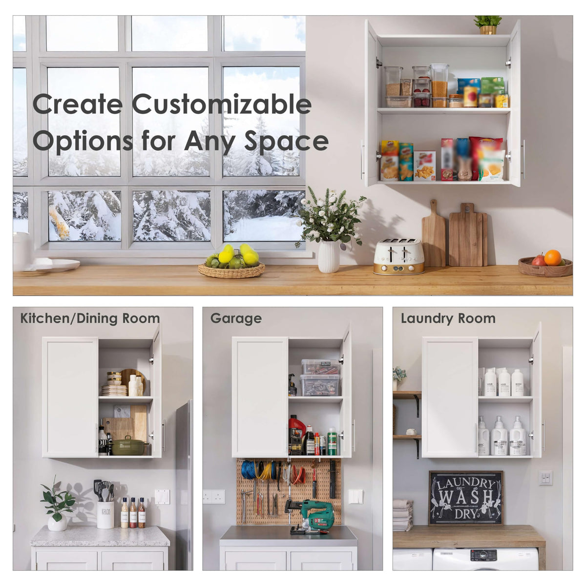 White Wall Cabinet with Adjustable Shelf I8542