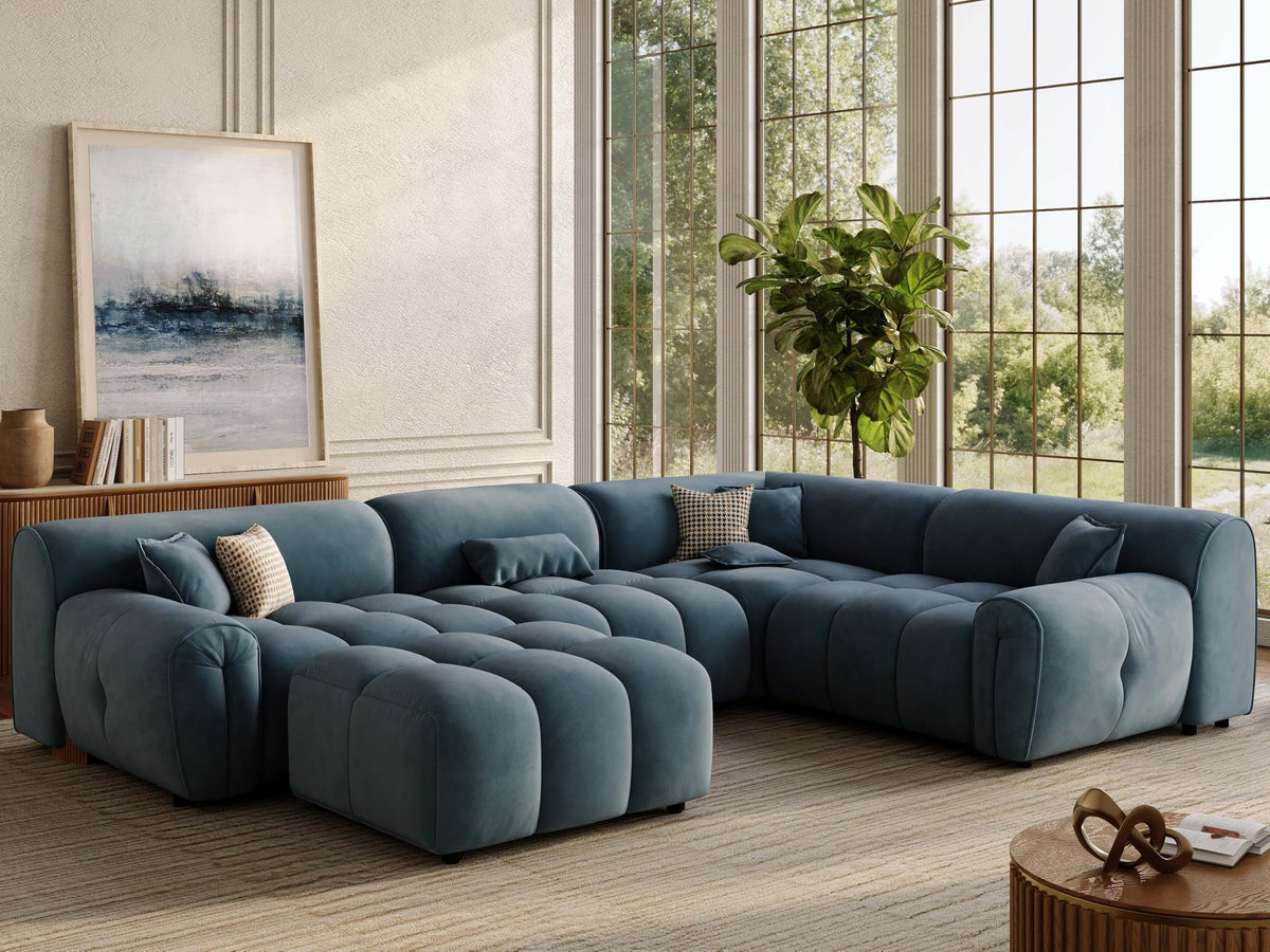 Oversized U-Shaped Sectional Sofa with Ottoman A469