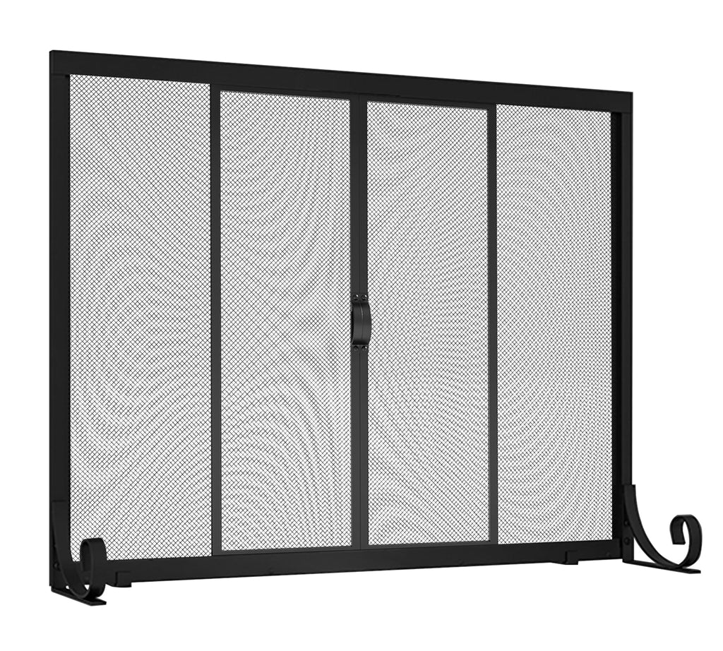 Sliding Wrought Iron Fireplace Screen M153
