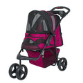 Durable Pet Stroller with Mesh Windows and Storage Basket T309