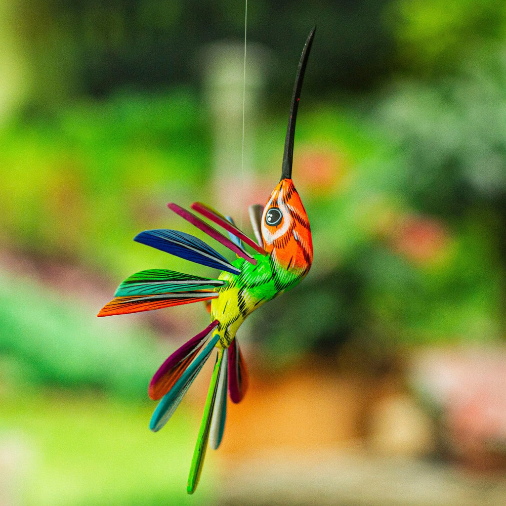 Hand Painted Wood Alebrije Bird Ornament K566