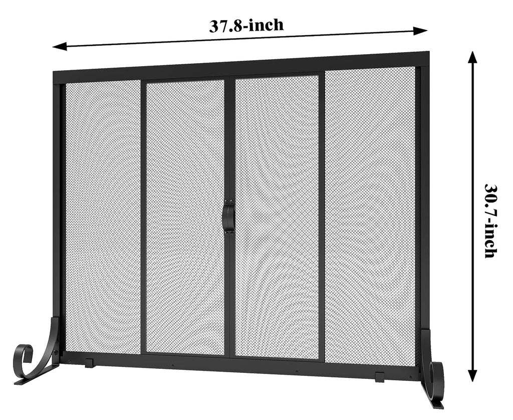 Sliding Wrought Iron Fireplace Screen M153