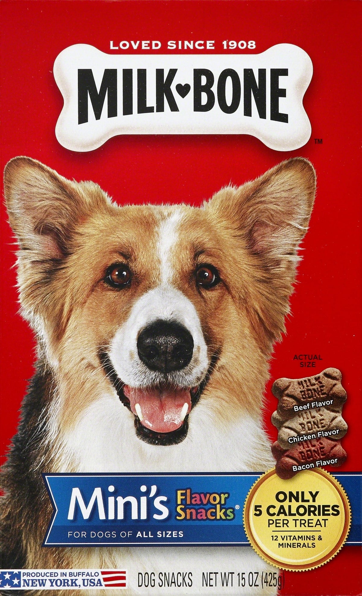 Mini's Flavor Snacks Dog Treats 15 Ounce Pack of 6 E26396