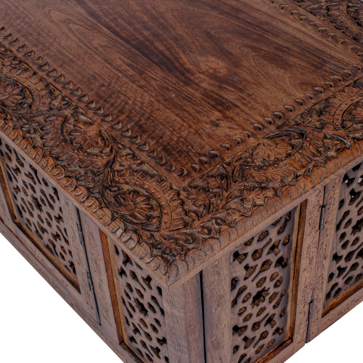 Hand-Carved Mango Wood Coffee Table A77051