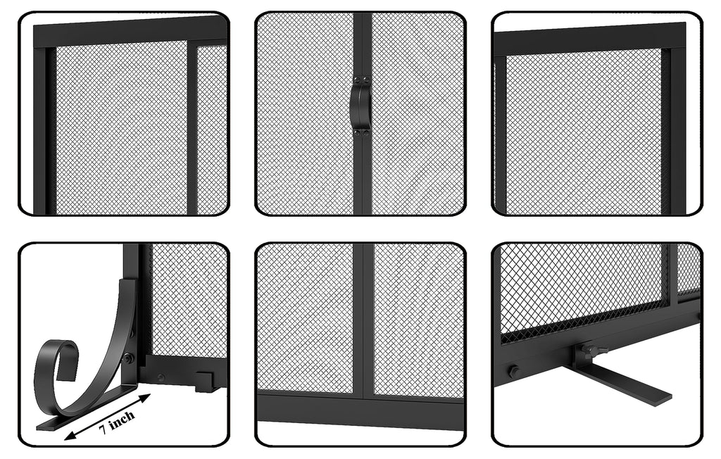 Sliding Wrought Iron Fireplace Screen M153